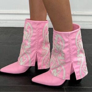 New Azalea Wang ESPERANZA COWBOY BOOTS LIGHT PINK